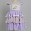 Boutique Purple Embroidered Chiffon Ruffle Girl Dress